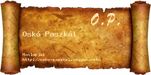 Oskó Paszkál névjegykártya